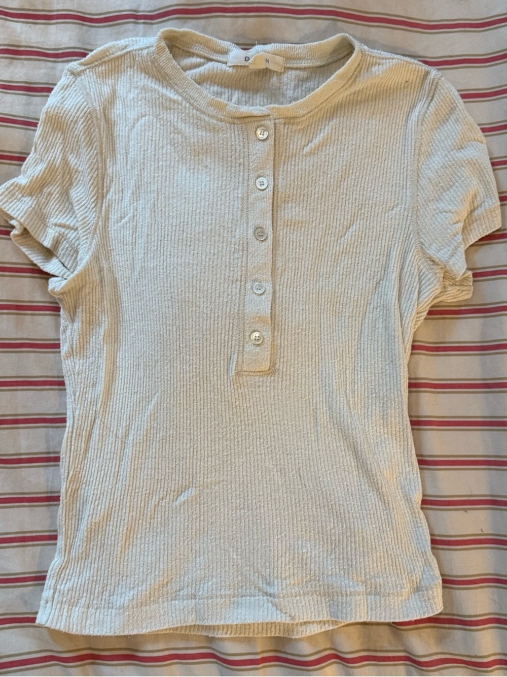 Doen raw silk Henley tee